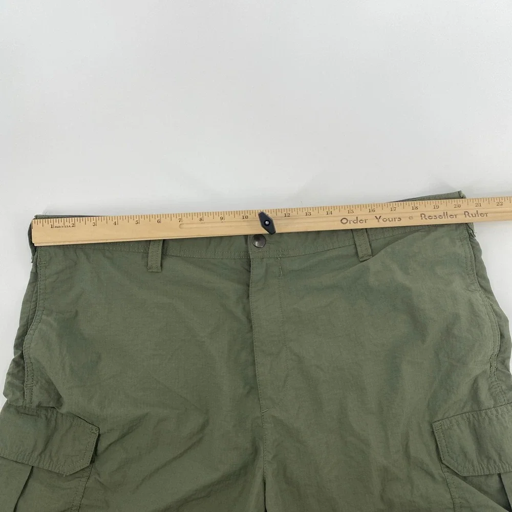 Croft Barrow Cargo Shorts Mens 42 Green Nylon Utility Gorpcore Hiking Outdoors
